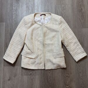 Folio New York‎ Blazer Button Up Cream Jacket Size XL